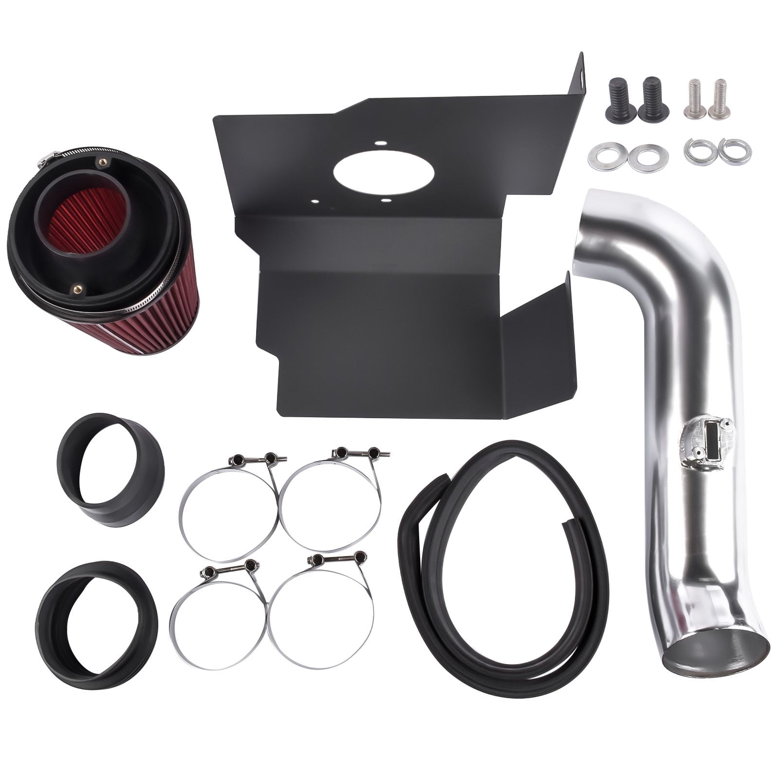 Cold Air Intake System for 2017-2019 Chevy Silverado GMC Sierra 2500 3500 HD 6.6L L5P Duramax Diesel, Mandrel-Bent Aluminum Tube with Oiled Cotton Air Filter, SKU 16763182