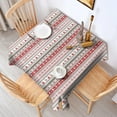 thumbnail image 2 of Red and White Christmas Striped Pattern Square Tablecloth,Waterproof Square Table Cover,Wipeable Spillproof Washable Table Cover for Home Kitchen Party Decor 60"x60"(152x152cm), 2 of 6
