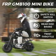 FRP GMB100 Mini Dirt Bike, 99CC 4-Stroke Gas Mini Bike, 3HP Off-Road Mini Bikes for Kids/Adult, Trail Bike Up to 28Mph, Weight Support Up to 220 LBS (BLACK)