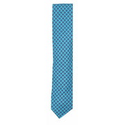 Altea Milano Men's Turquoise / Cobalt White Silk Floral Diamonds Necktie - One Size