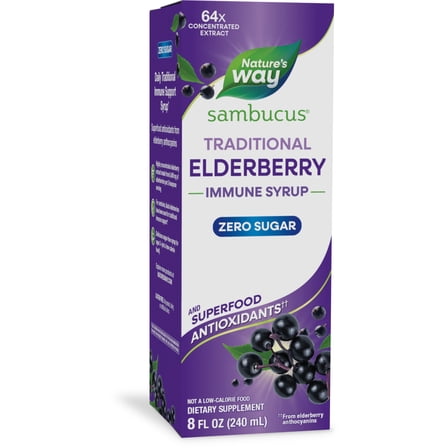 Nature's Way Sambucus Sugar-Free Elderberry Syrup, Traditional Immune Support*, 8 Fl Oz.