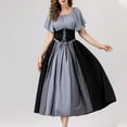 thumbnail image 6 of Tea Party Dresses for Woman Women's Medieval Renaissance Dress Gothic Corset Halloween Costumes Cosplay Dress Midi Dress for Women S-13 Gray S, 6 of 9
