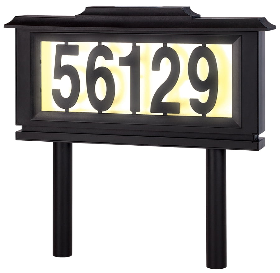 Solar Address Sign Lighted House Number Address Plaque Outdoor LED Light Sign by Perfect Life Ideas