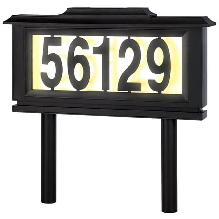 Solar Address Sign Lighted House Number Address Plaque Outdoor LED Light (Best House Number Signs)