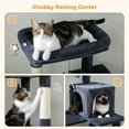 thumbnail image 3 of Pefilos 56" Multi-Level Cat Tree Tower for Indoor Cats with Sisal Scratching Posts, Cozy Cat Condo, Large Hammock and Plush Perches Cat Tree House for Large Cats, Dark Gray, 3 of 7