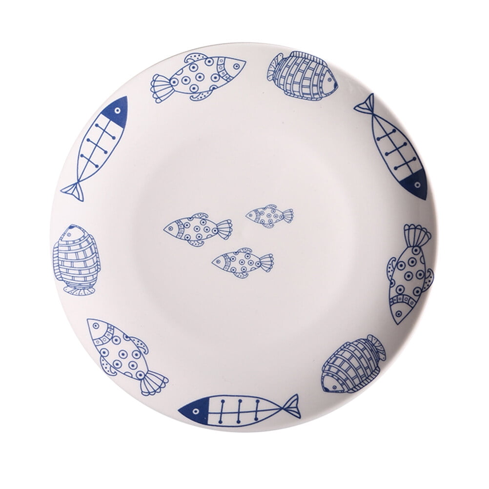 NUOLUX 1Pc 8-inch Ceramic Freehand Plate Dish Plate Porcelain Plate ...