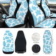 thumbnail image 2 of Jeiento Cow Print Car Front Seat Cover Set with Steering Wheel Cover Seat Belt Covers Trash Can Armrest Cover Rear View Mirror Cover Coasters Keychain Air Vent Pouch, 12 Pack, Blue Auto Accessory, 2 of 9