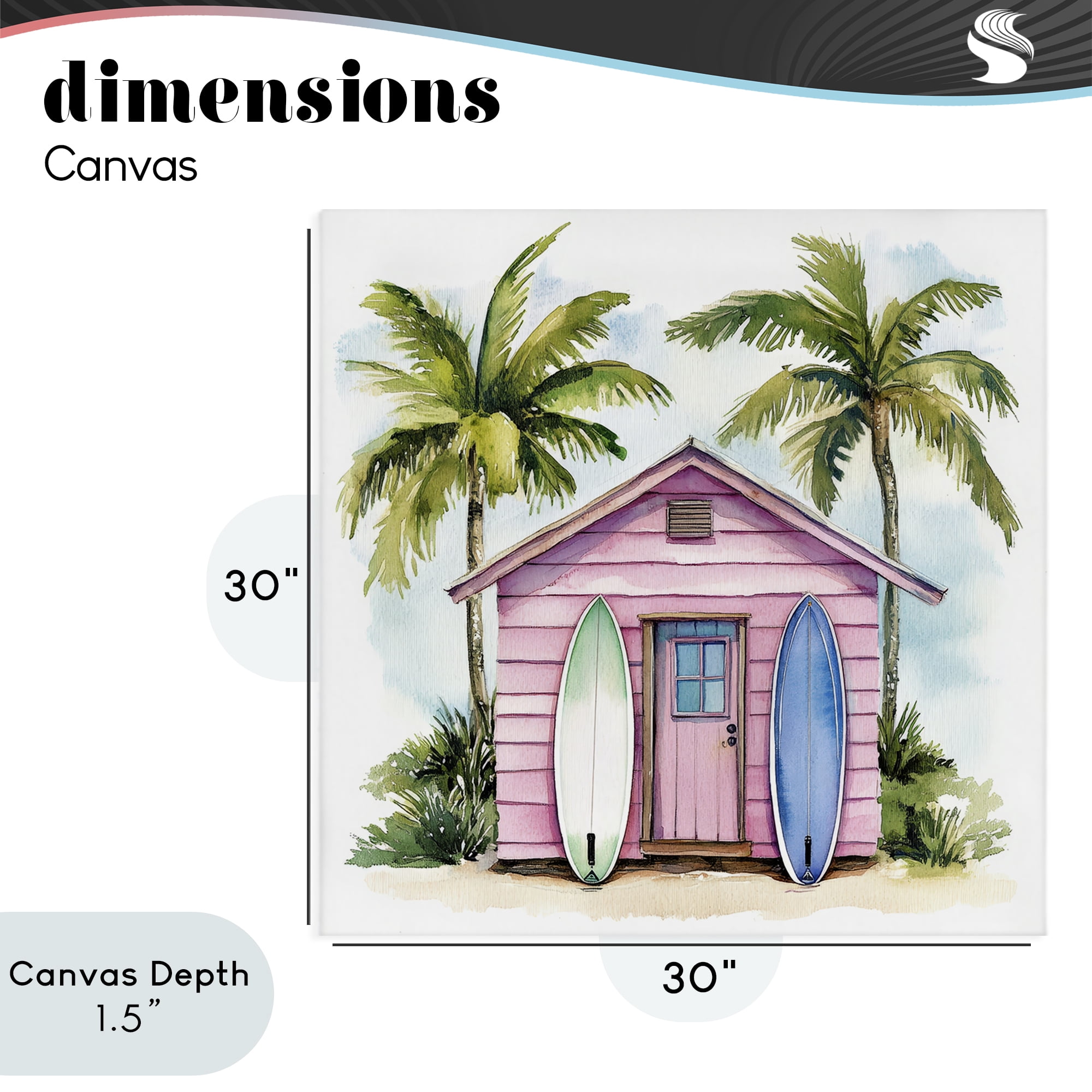 Stupell Industries Surf Shack Under Palms Canvas Wall Art, design by Petal Prints Design
