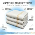 thumbnail image 2 of Pool Towels Gold Stripe/White 100% Cotton 30x60 Lightweight Quick Dry (9), 2 of 8