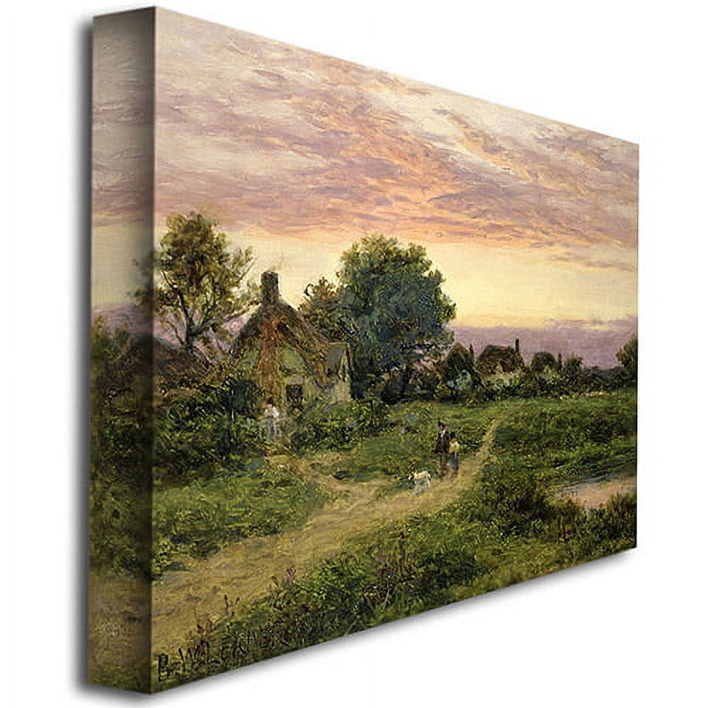 Trademark Fine Art "Worcestershire Cottages, 1912" Canvas Art by Benjamin Leader