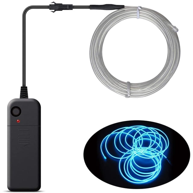 Wire Neon Light Cord EL Cable Neon Wire For Halloween Christmas Parties And Party Lighting (Iced Blue, 3m)