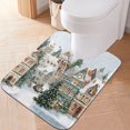thumbnail image 3 of U-Shaped Toilet Mat Plush Bathroom Rug Mat Non Slip Bathroom Mats Cozy Winter Town with Snow, 3 of 5