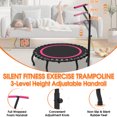 thumbnail image 3 of WOWLAND 50'' Rebounder Trampoline for Adults, 330LBS Foldable Exercise Fitness Trampoline with Handlebar and Bungees, Adult Rebounder for Indoor Workout, Noise-free, 3 of 7