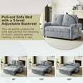 thumbnail image 5 of 3-in-1 Convertible Sofa Bed, 54" Loveseat Sleeper with Cup Holders & Phone Holder and Charging Station, Pull Out Couch with Adjustable Backrest & Pockets for Living Room Apartment, Grey, 5 of 8