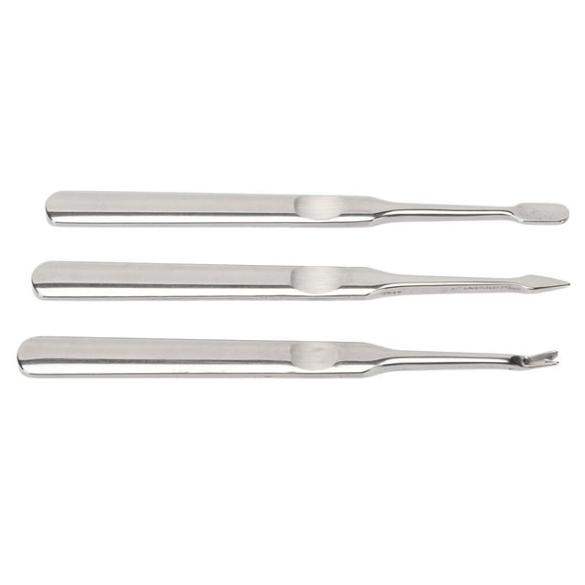 3 cortacutículas de acero inoxidable, profesional, para manicura.