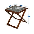 thumbnail image 5 of GrandRest Wood and Marble X-Leg Side Table, Black/Brown, 5 of 6