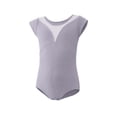 thumbnail image 2 of Girls' Solid Color Short Sleeved Round Neck Dance Practice Uniform Children's Jumpsuit in Medium and Large, 2 of 6
