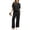 Black, variant on Two Piece Sets for Women Summer Casual Short Sleeve Crewneck T-Shirts and Oversized Drawstring Wide Leg Crop Pants Lounge Sets with Pockets Airport Beach Vacation Outfits Clothes Light Blue M