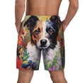 thumbnail image 2 of Lsque Mens Swim Trunks Colorful Flower Dog Pattern - Bathing Suit Compression Liner - Beach Swim Shorts Swimwear - (S-3XL) - Stretch Quick Dry -3X-Large, 2 of 9