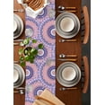 thumbnail image 5 of Table Runner Abstract Flower Table Decoration for Kitchen Dinning Indian Purple Floral Table Decoration for Indoor Outdoor Party Wedding Decor 13x72inch, 5 of 7