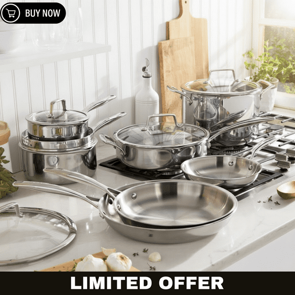 Henckels Tri-Ply Clad Stainless Steel 12-piece Cookware Set