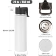thumbnail image 2 of Volhoply - Botellas de agua aisladas con popote a granel, paquete de 8, no adecuadas para sublimación, botella deportiva de acero inoxidable de 22 onzas con tapa de asa, tazas de agua de viaje de, 2 of 7