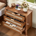 thumbnail image 2 of LEYAOYAO Rattan Nightstands Set of 2 with Charging Station, Boho Bedside Table with 2 Storage Drawers, End Table Side Table for Living Room, Bedroom, 2 of 6
