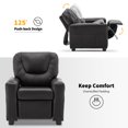 thumbnail image 6 of MCombo Toddlers Kids Recliner Chair with Cup Holder for Boys Girls 0-3 Age Group, Black, 6 of 7