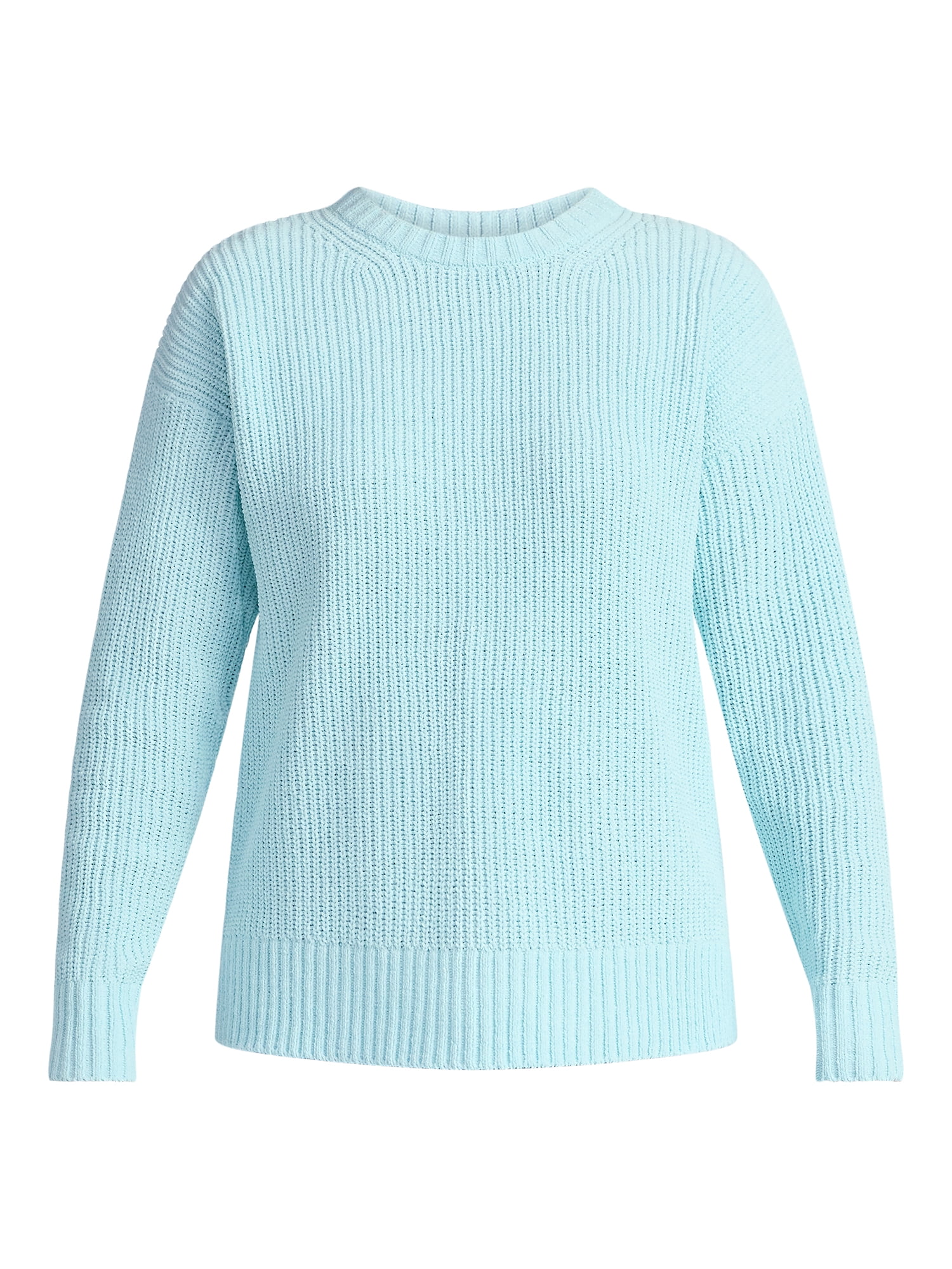 Time and Tru Women's Chenille Sweater with Long Sleeves, Midweight, Sizes XS-XXXL