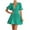 Green, variant on Summer Plus Size Dresses for Womens 2025 Fashion Leisure Solid Wrinkles Mid-Rise Short Sleeve V-Neck Dress