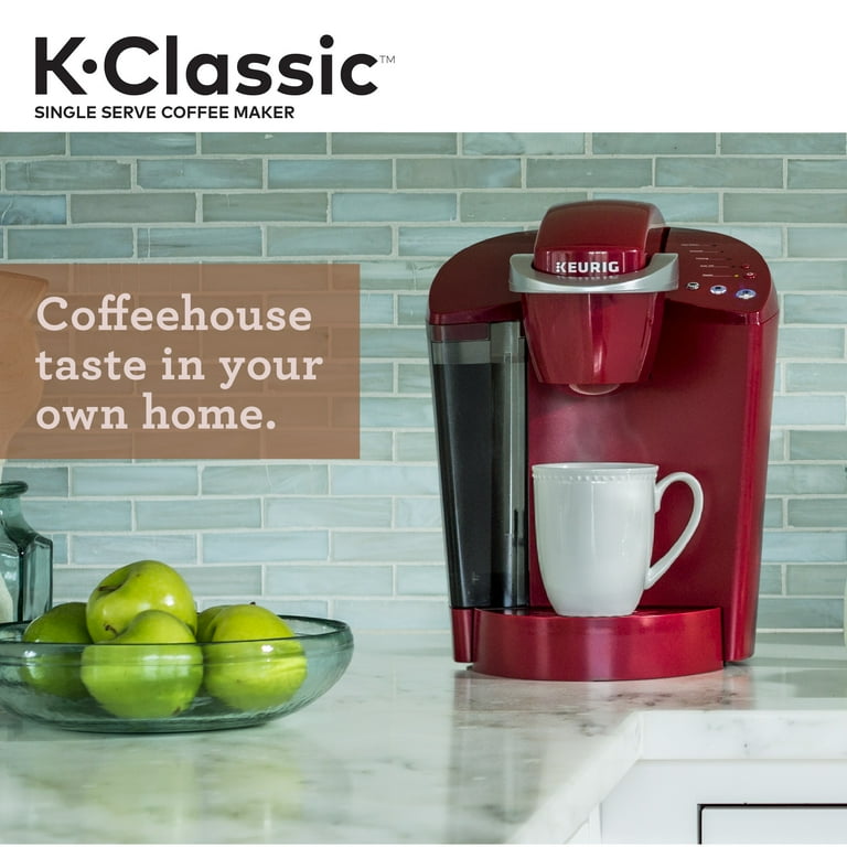 Keurig K-Classic Single Serve K-Cup Pod Coffee Maker, Rhubarb, Red