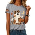 thumbnail image 2 of Leey-World Halloween Shirts for Women Short Sleeve Halloween Printed T-Shirt Tops for Women Graphic Shirt Crew Neck Season Tops, 2 of 5
