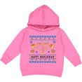 thumbnail image 2 of Inktastic Happy Hanukkah Sweater Style Design with Menorah and Dreidel Toddler Hoodie, 2 of 4