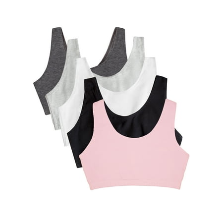 Fruit of the Loom Women's Tank Style Cotton Sports Bra, 5-Pack, Style 9012