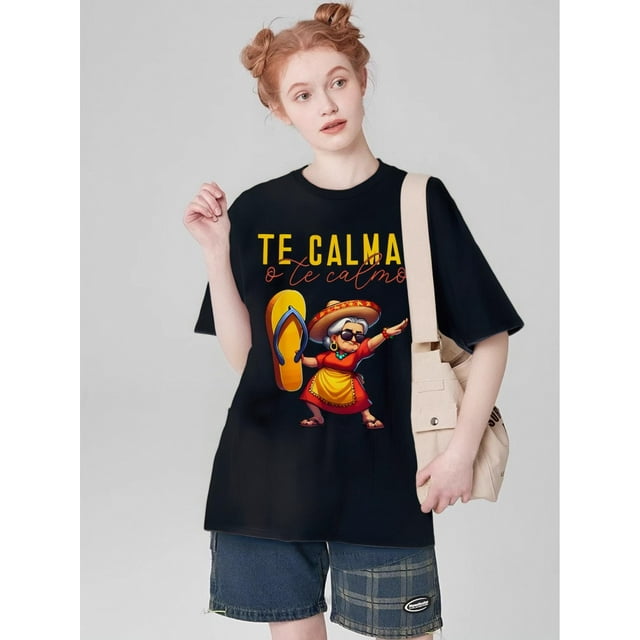Vintage Letter Graphic Round Neck Short Sleeve Casual T-Shirt For Mothers Graphic Tees Women TopsFaCamisetas para mujer, lindas camisetas con estampado gráfico, de manga corta, estilo casual, para ve