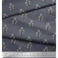 thumbnail image 3 of Soimoi Rayon Crepe Fabric Leaves & Floral Block Printed Fabric 1 Yard 46 Inch Wide, 3 of 3