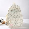 thumbnail image 6 of SGMVNU Polka Dots Backpack Large Capacity Lightweight Multi Compartments Bookbag for Elementary Middle High School Students, White, 6 of 7