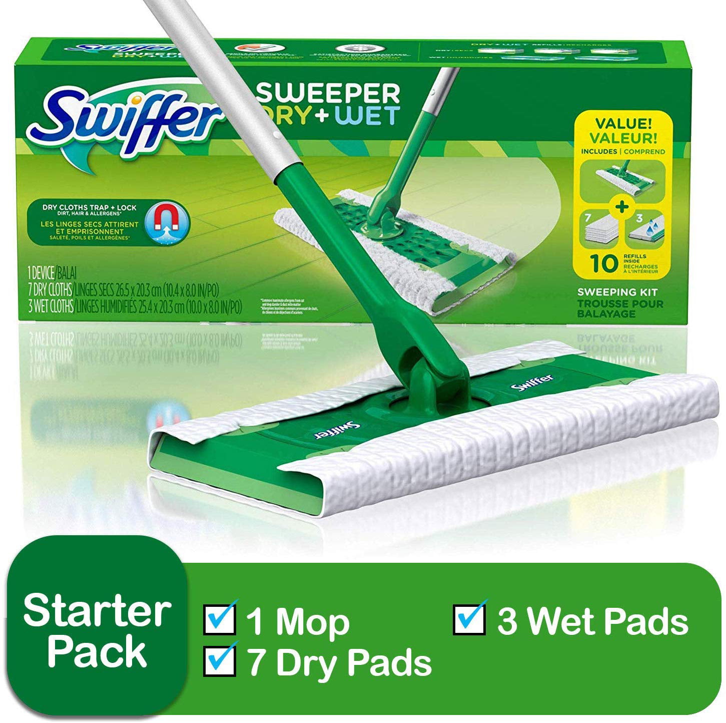 Swiffer Sweeper Starter Kit 1 Mop Kit, 19 Pad Refills 