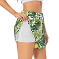 thumbnail image 2 of Disketp Green Tropical Print Women's Shorts Workout Shorts for Athletic Gym Running Shorts with Phone Pockets Medium, 2 of 8