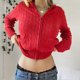 thumbnail image 4 of Puntoco Mujeres Moda Casual Cálido Sudadera Con Capucha Sólido Bolsillo Con Cremallera Abrigo Prendas De Abrigo Suéter Rebeca De Punto Liquidación Puntoco Puntoco-7929, 4 of 5