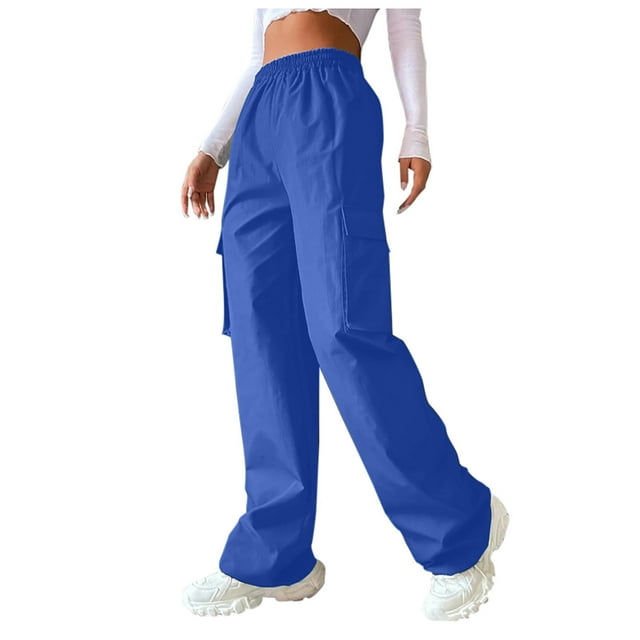 Birdeem Womens Casual Pants Cowboy Pocket Straight Cylinder Overalls Solid Color