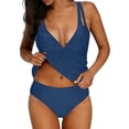 thumbnail image 3 of TaTaai Women's Tankini Two Piece Swimsuit Adjustable Spaghetti Straps Back Tie Design Soft Breathable Fabric Comfortable Casual Swimwear for Beach Pool Vacation Gift, 3 of 9