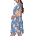 thumbnail image 2 of Balery Corgi Vestidos sueltos de manga corta para mujer, vestidos de verano 2025, vestidos casuales de corte A con vuelo., 2 of 6