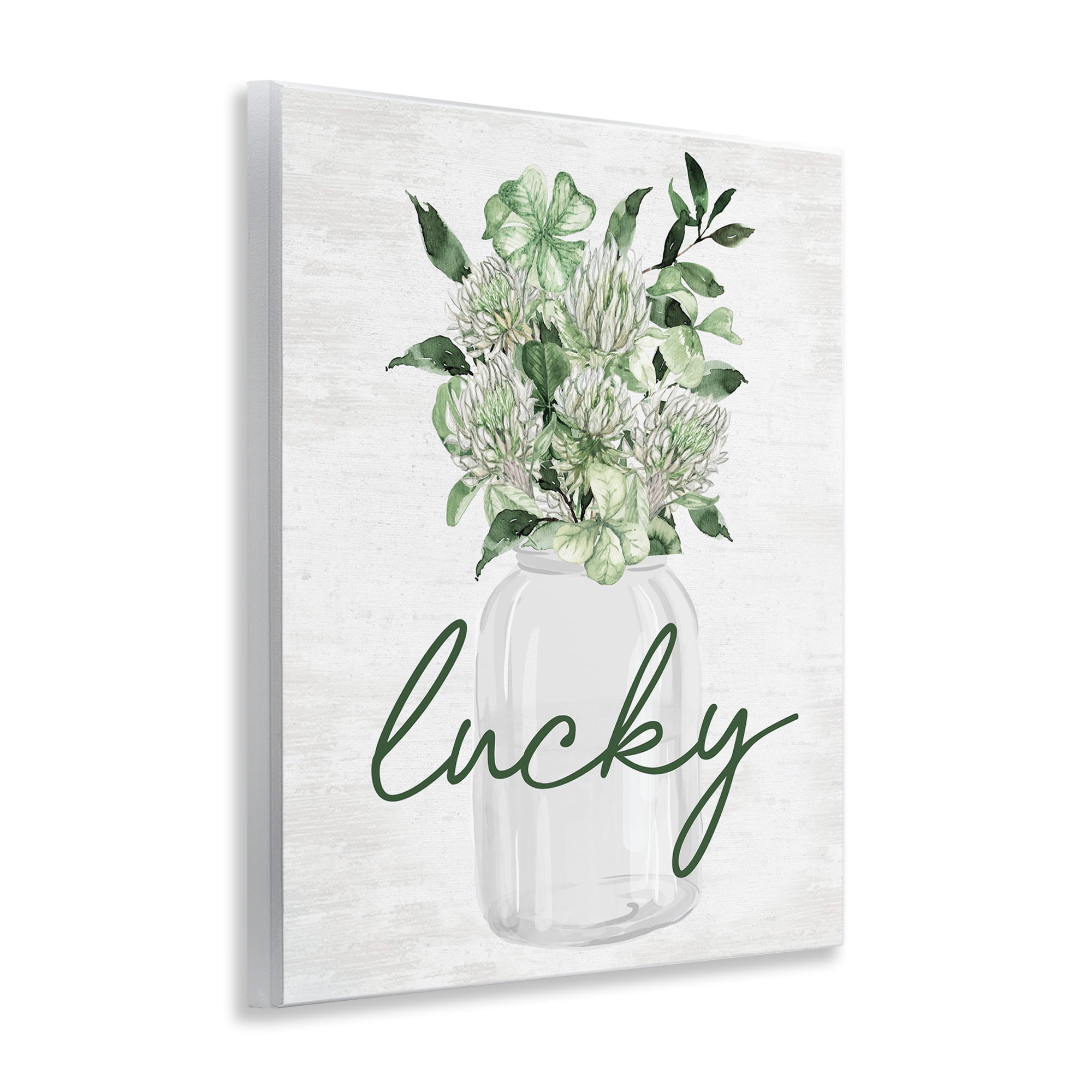 Stupell Industries Lucky Spring Shamrocks Botanical & Floral Painting Unframed Art Print Wall Art, 11 x 14