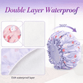 thumbnail image 7 of 2-Pack Kids Cartoon Shower Cap Reusable Double Layer Waterproof Bath Hat for Toddlers and Children Hair Washing, 7 of 7