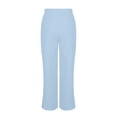 thumbnail image 3 of Juslio Womens Pants High Waist Side Opening Casual Elastic Waist Linen,with Pockets Straight Leg Pants S, 3 of 9