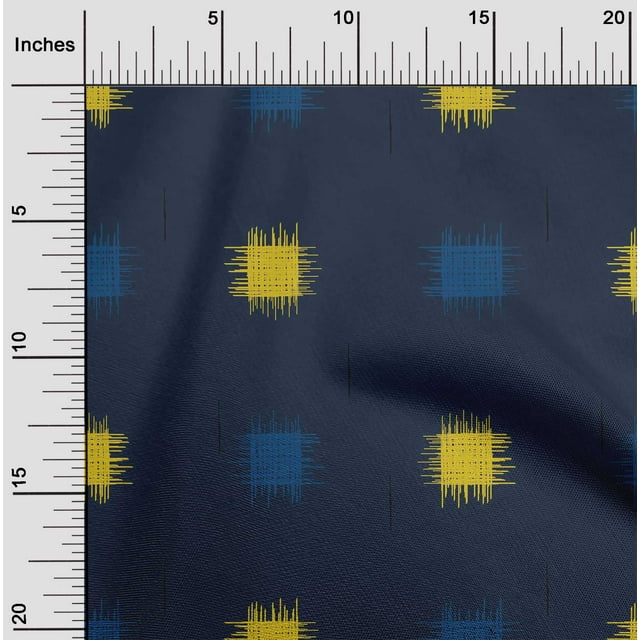 oneOone Cotton Silk Fabric Small Motif Ikat Fabric Prints By Yard 42 Inch Wide