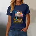 thumbnail image 6 of TOWED22 Women's America 250 Printed Casual T-Shirt United States 250Th Anniversary Patriotic Tee(Navy,M), 6 of 8