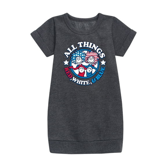 Dr. Seuss - All Things Red, White and Blue - Toddler And Youth Girls Fleece Dress