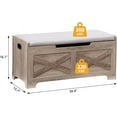 thumbnail image 5 of 39.4" Storage Chest, Wooden Storage Bench, Lift Top Storage Trunk with 2 Safety Hinges, Large Storage Chest for Entryway, Bedroom, Living Room, 5 of 9